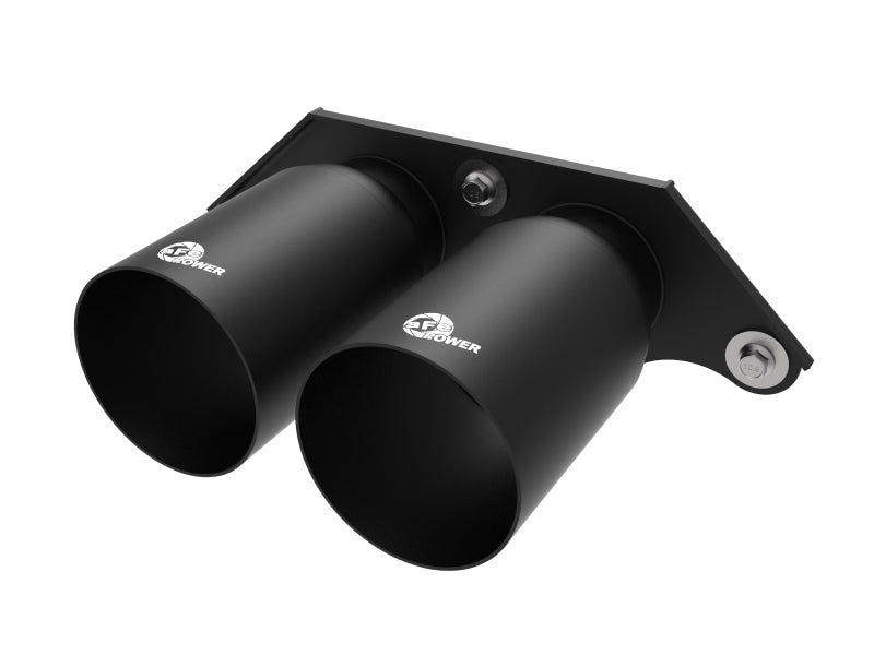 aFe Power Mach Force Xp 4in 304 SS Bolt-On Exhaust Tips Satin Black 14-19 Porsche 911 GT3 3.8L/4.0L