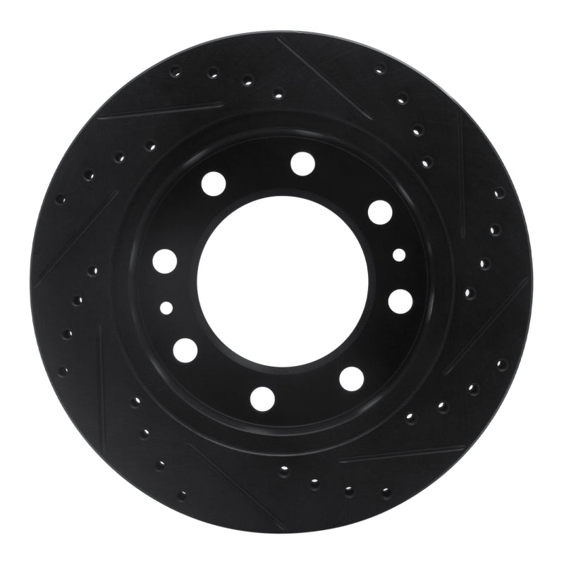 R1 08-20 Ford E-450 Super Duty Rear Left Drilled & Slotted Black Brake Rotor