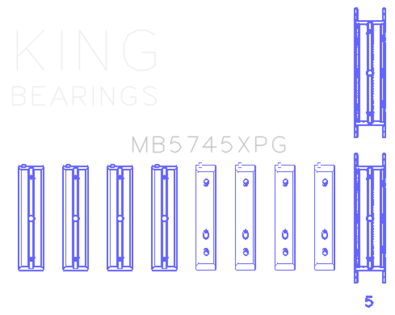 King Engine Bearings Subaru FA20 FB20 Performance Tri-Metal Main Bearing Set - Size +.025mm