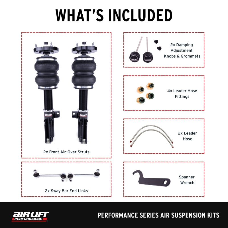 Air Lift Performance 2005-2014 Ford Mustang (S197) Front Kit (3/8 Fittings Not Included)