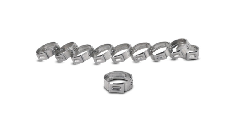 Vibrant One Ear Stepless Pinch Clamps 16.0-19.2mm clamping range (Pack of 10) SS 7mm band width