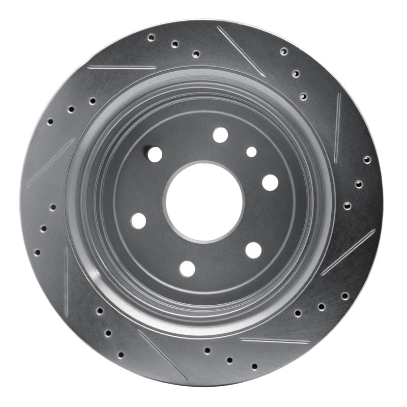 DFC 13-19 Cadillac XTS Rear Left Drilled & Slotted Silver Brake Rotor