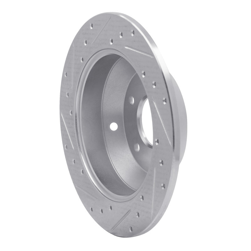 R1 10-21 Hyundai Santa Fe Rear Right Drilled & Slotted Silver Brake Rotor