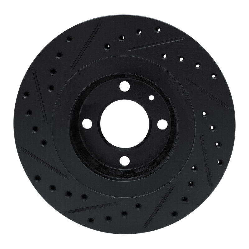 R1 90-93 Volkswagen CORRADO Front Right Drilled & Slotted Black Brake Rotor