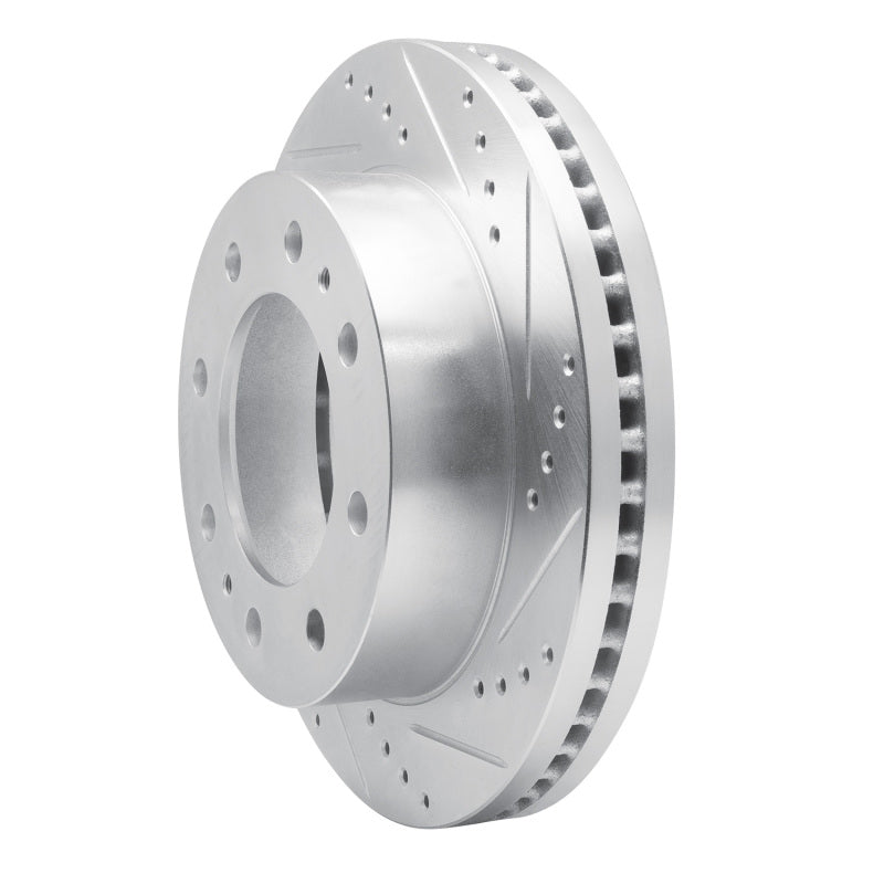 R1 88-00 Chevrolet Suburban 2500 Front Right Drilled & Slotted Silver Brake Rotor