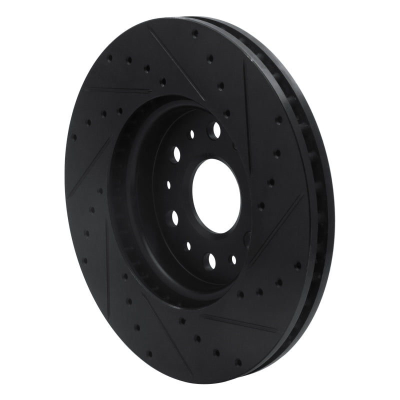 R1 17-25 Buick Enclave Front Left Drilled & Slotted Black Brake Rotor