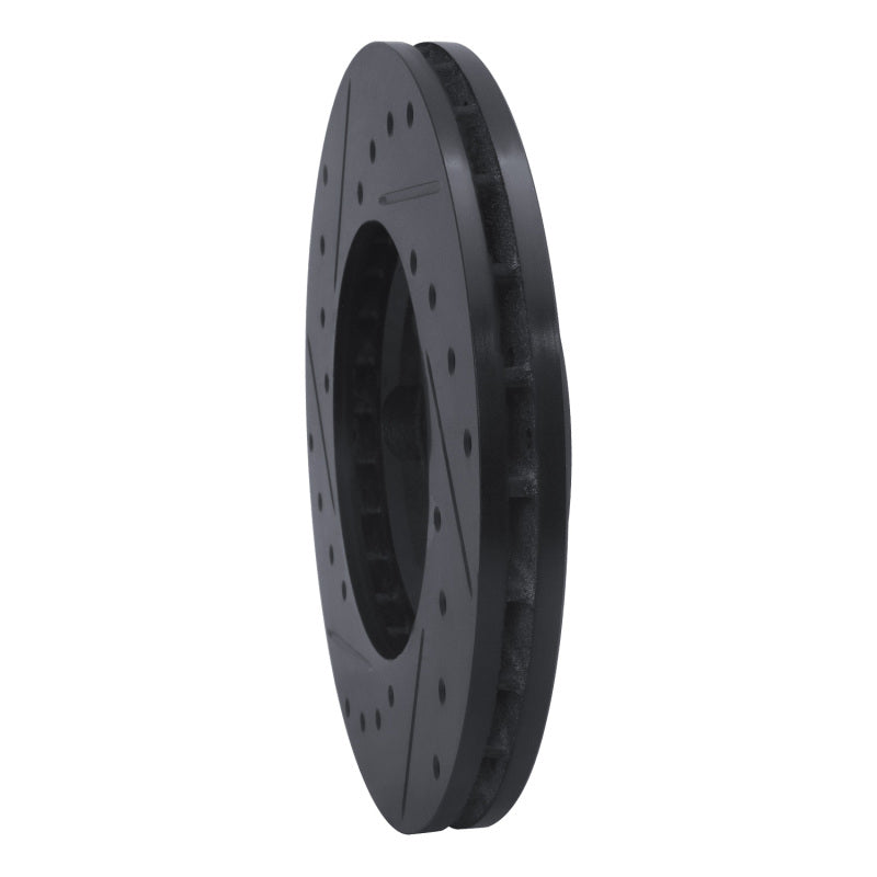R1 85-92 Toyota Pickup Front Right Drilled & Slotted Black Brake Rotor