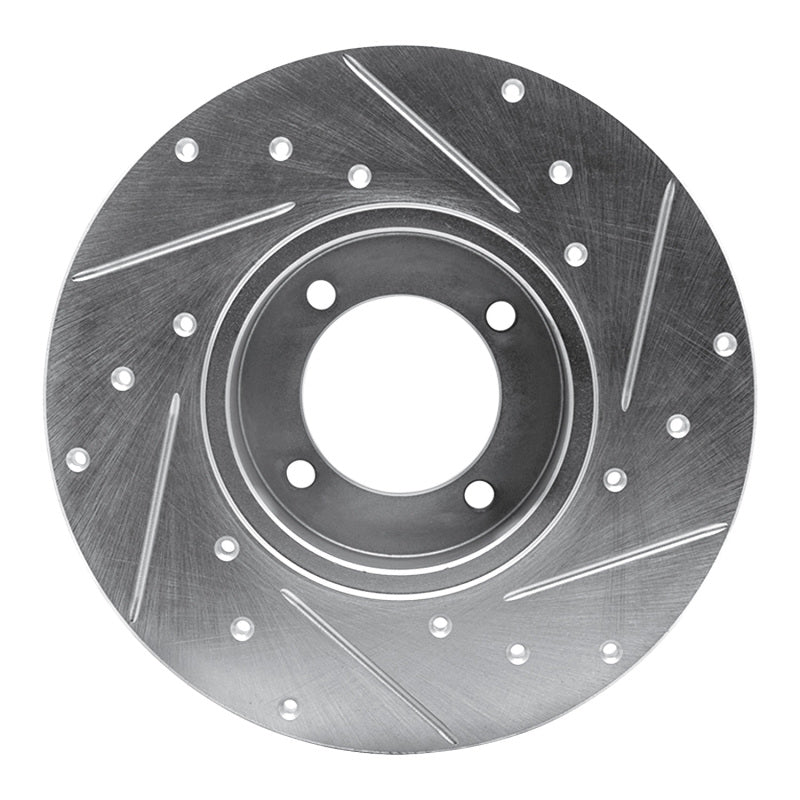 DFC 80-83 Nissan 200SX Front Left Drilled & Slotted Silver Brake Rotor