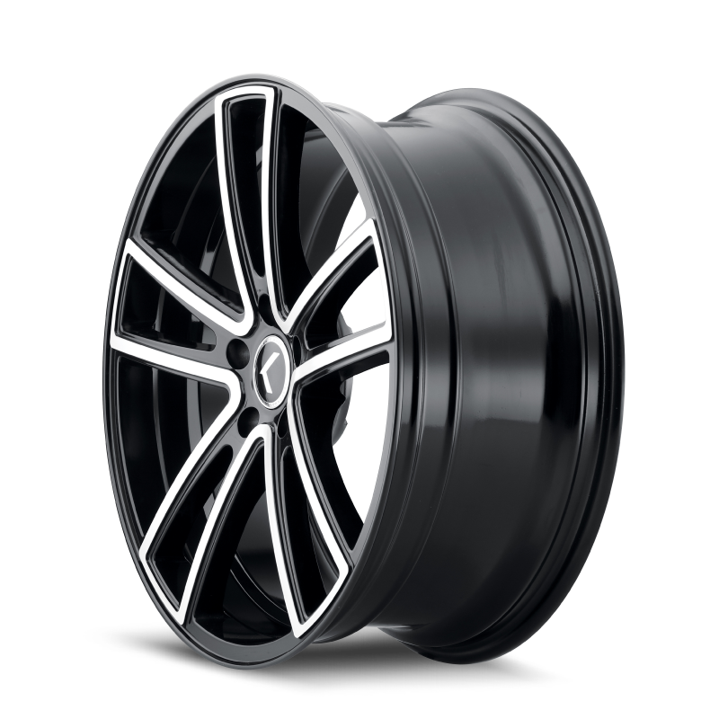 Kraze KR190 Lusso 22x8.5 / 5x112 BP / 38mm Offset / 66.56mm Hub Gloss Black Machined Wheel