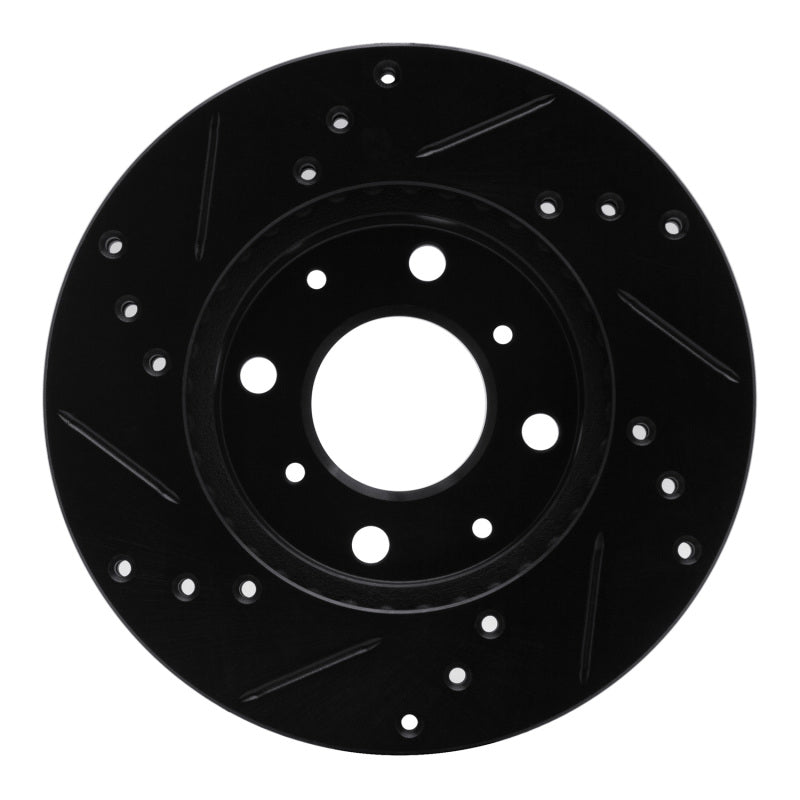 R1 90-00 Honda Civic Sedan Front Right Drilled & Slotted Silver Brake Rotor