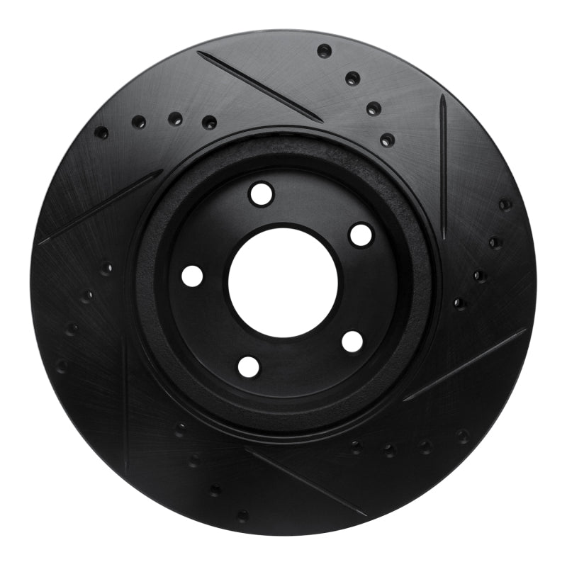 R1 13-25 Nissan Altima Front Left Drilled & Slotted Black Brake Rotor