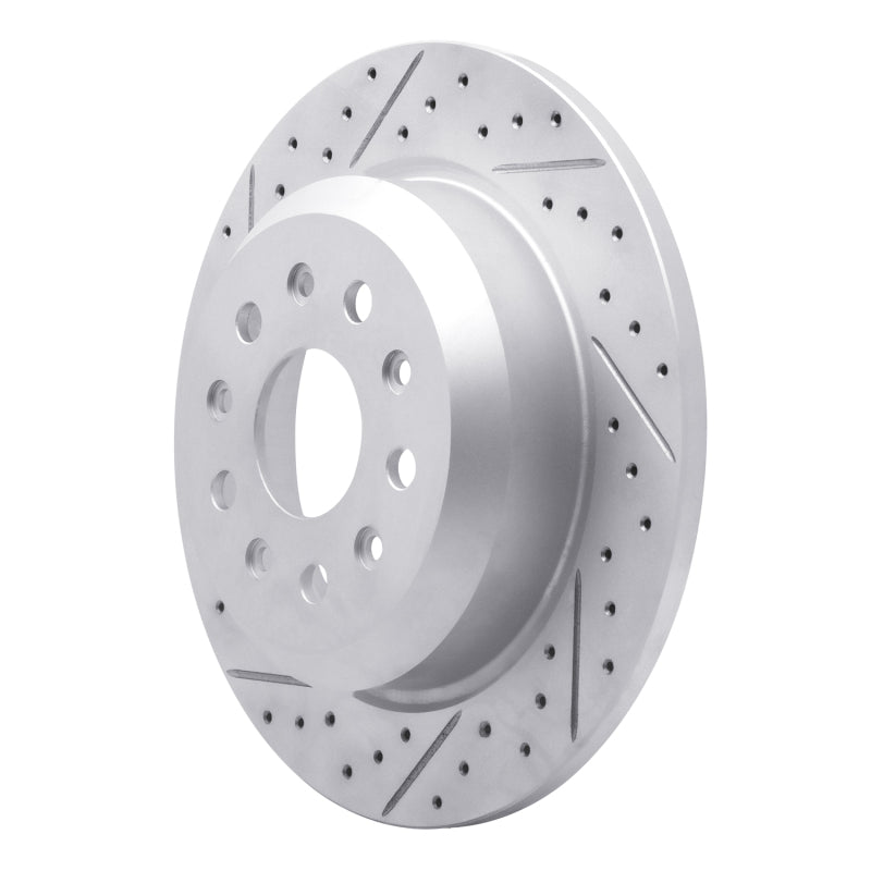 R1 18-25 Jeep Wrangler Rear Left Drilled & Slotted Geo-Carbon Rotor