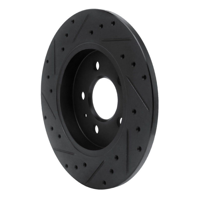 R1 00-09 Audi A4 (USA/Canada) Rear Right Drilled & Slotted Black Brake Rotor
