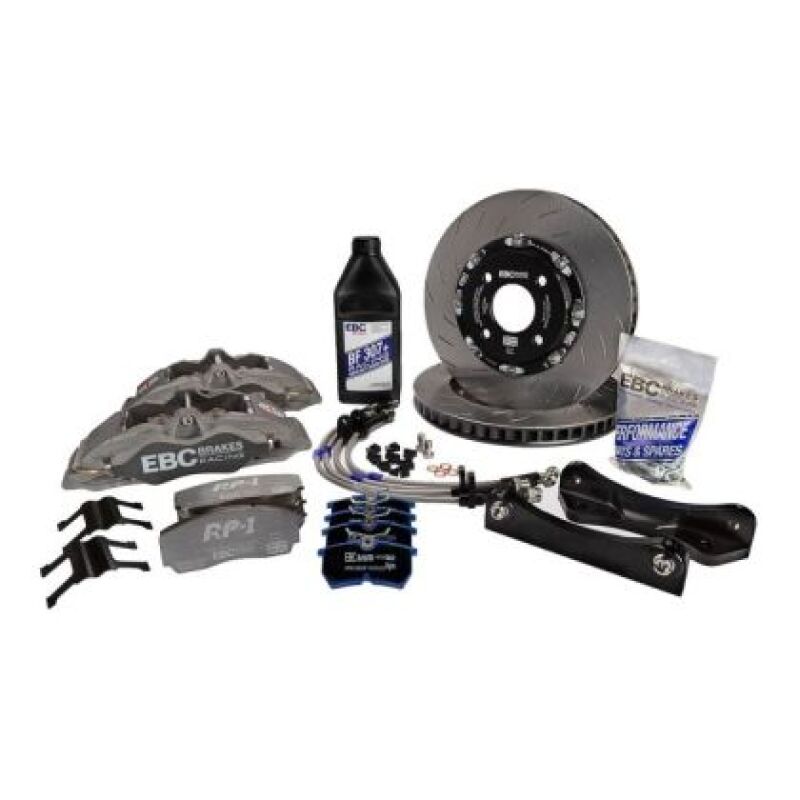 EBC Racing 18-24 Tesla Model 3 AWD Dual Motor Anodized Apollo-6 380mm Rotors Front Big Brake Kit