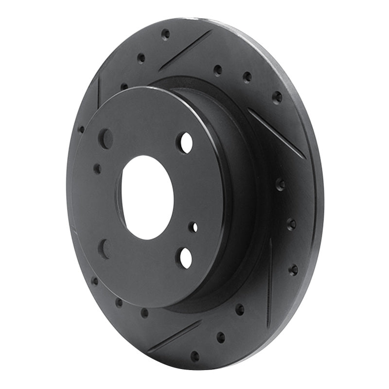 R1 79-81 Toyota Celica Rear Left Drilled & Slotted Black Brake Rotor