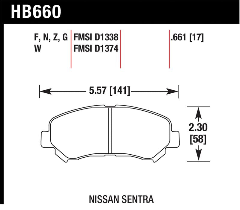 Hawk 09-10 Nissan Maxima / 08-10 Rogue / 07-09 Sentra SE-R / 10 Sentra SE-R M/T Performance Cerami