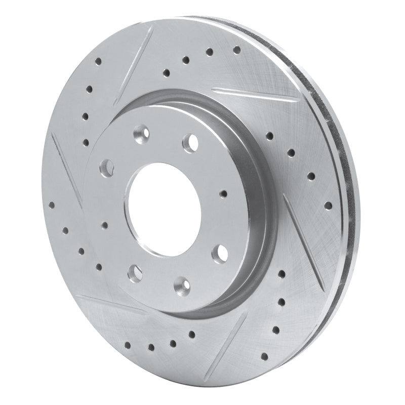 R1 04-09 Kia SPECTRA5 Front Left Drilled & Slotted Silver Brake Rotor
