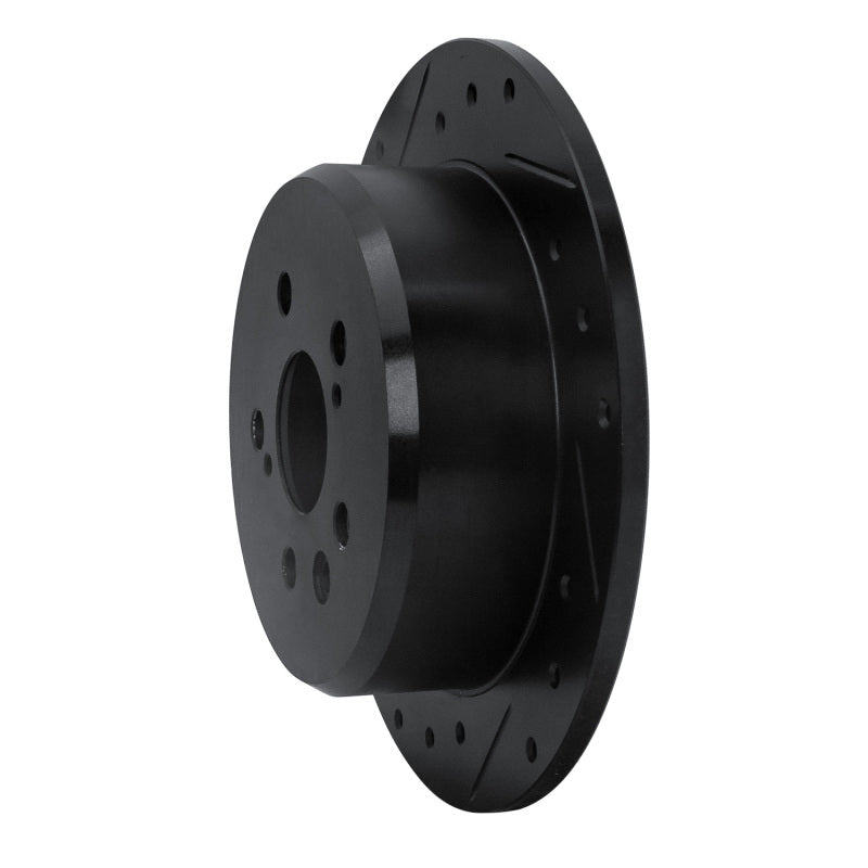 R1 94-95 Toyota Celica Rear Left Drilled & Slotted Black Brake Rotor