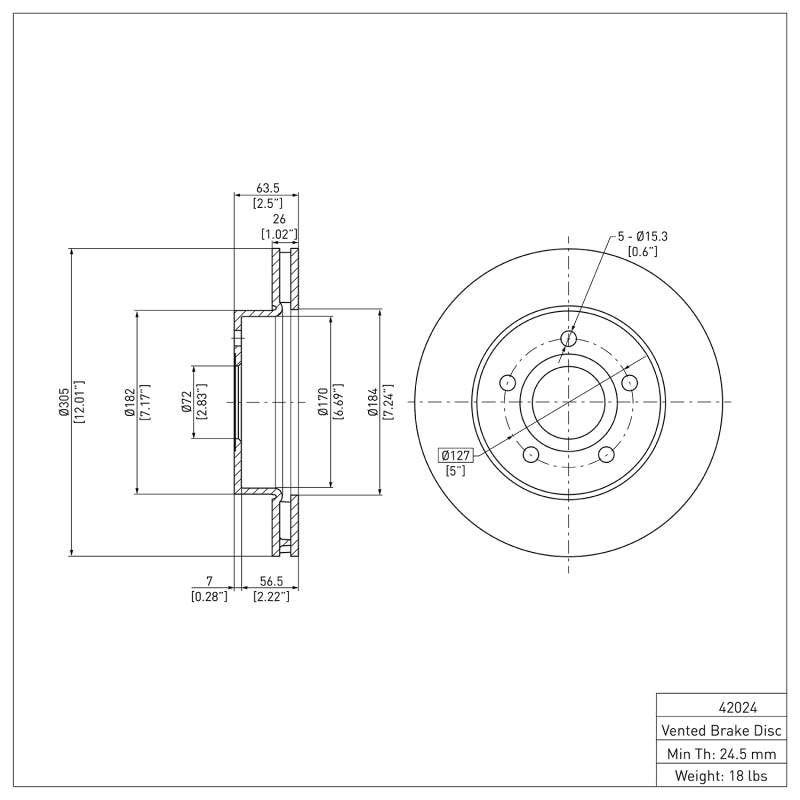 R1 1999-2004 Jeep Grand Cherokee Front Brake Rotor