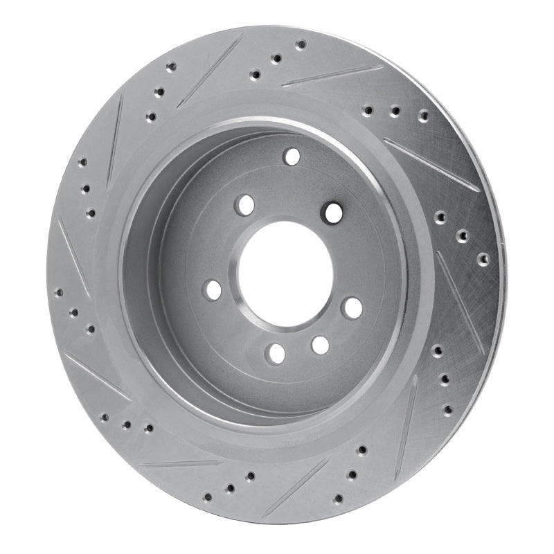 R1 05-16 Land Rover LR4 Rear Right Drilled & Slotted Silver Brake Rotor