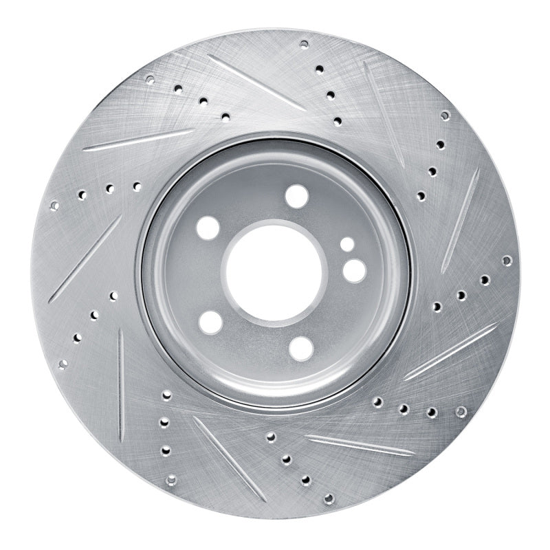 R1 19-25 Mercedes-Benz CLA250 Front Left Drilled & Slotted Silver Brake Rotor