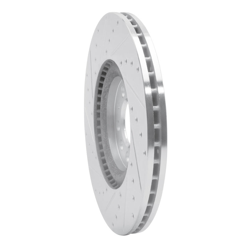 R1 00-06 Audi TT Front Right Drilled & Slotted Silver Brake Rotor
