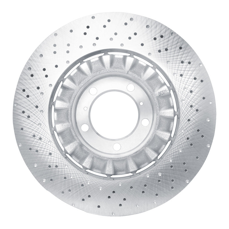 R1 15-17 Porsche 911 Right Front Drilled Carbon Alloy GeoMET Rotor