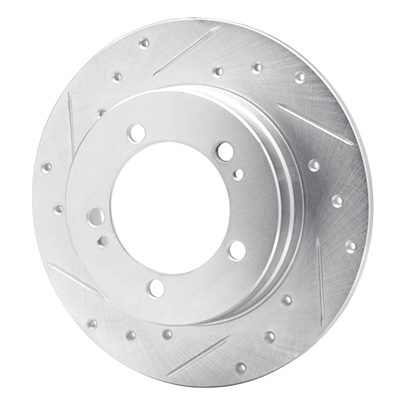 R1 90-94 Eagle TALON Rear Left Drilled & Slotted Silver Brake Rotor