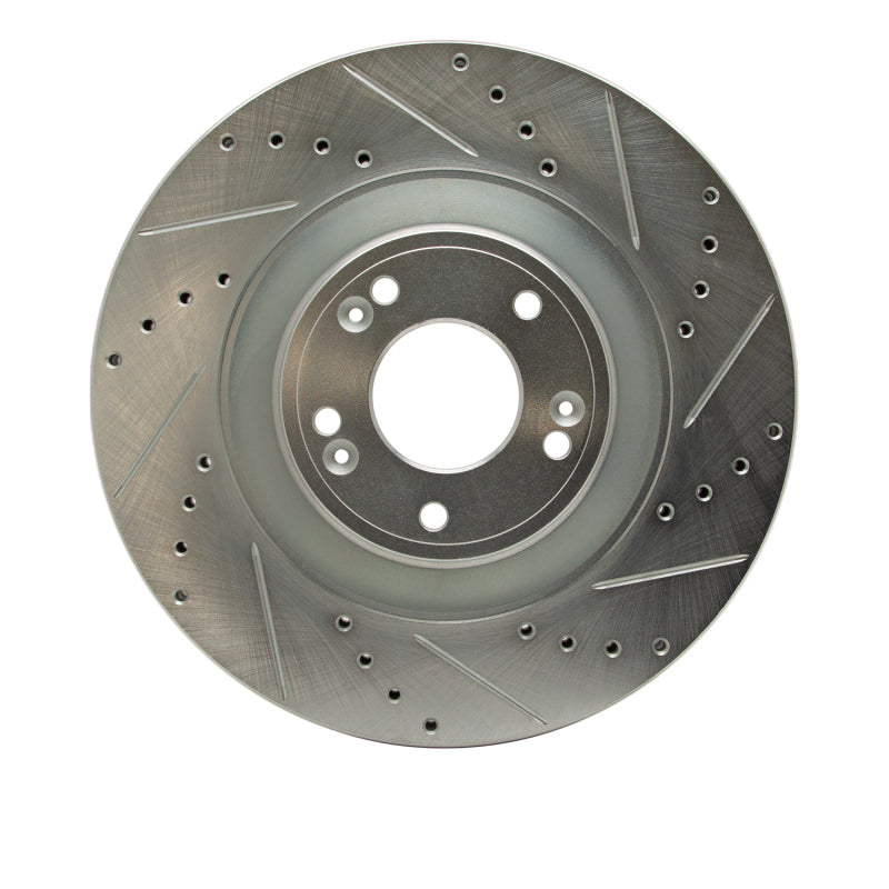 DFC 11-17 Genesis G80 Front Right Drilled & Slotted Silver Brake Rotor