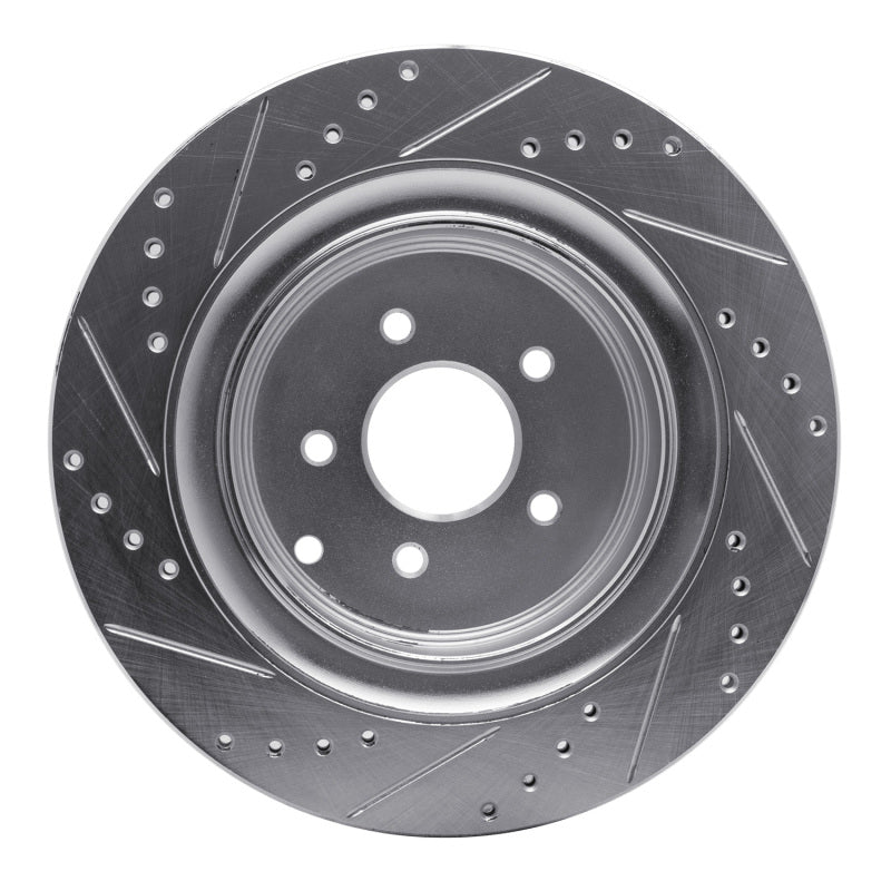 DFC 09-24 Infiniti Q70 Rear Right Drilled & Slotted Silver Brake Rotor