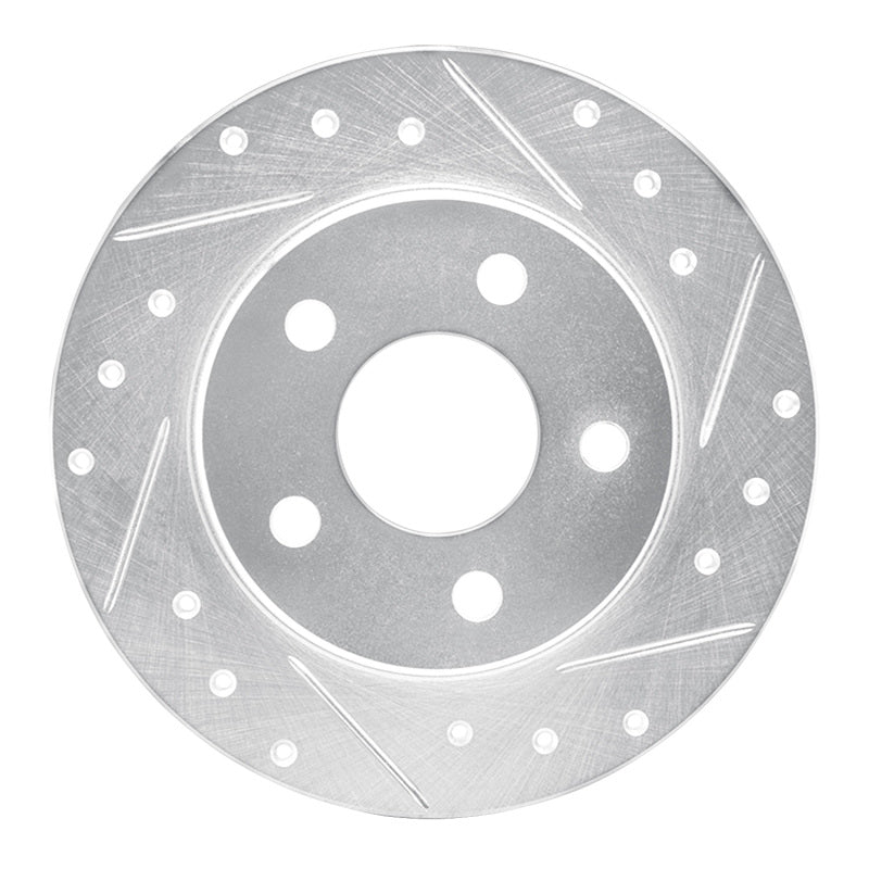 R1 93-05 Ford Taurus SHO Rear Right Drilled & Slotted Silver Brake Rotor