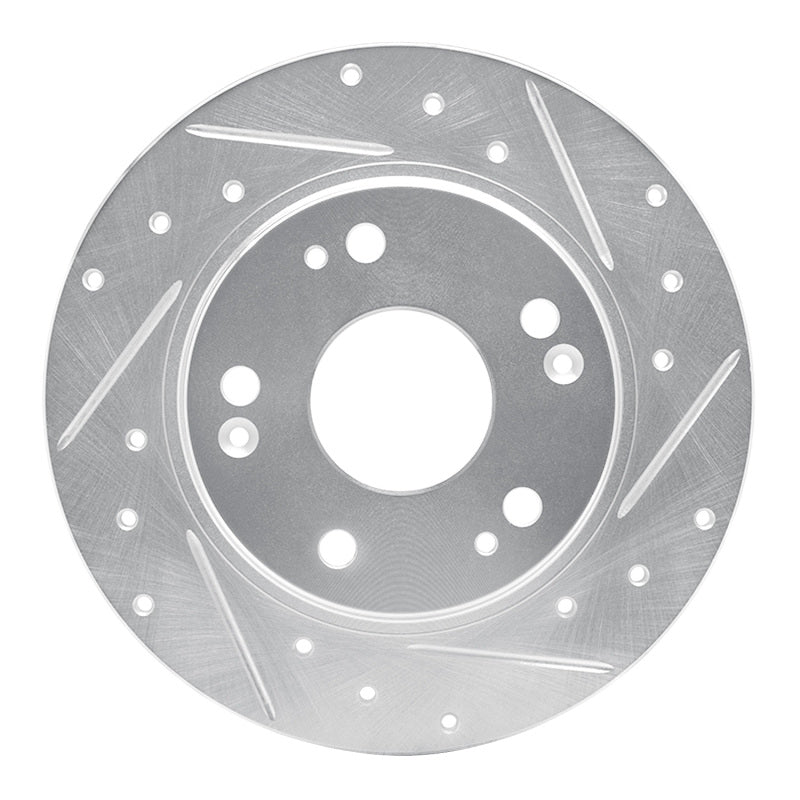 DFC 11-15 Honda CR-Z Rear Right Drilled & Slotted Silver Brake Rotor