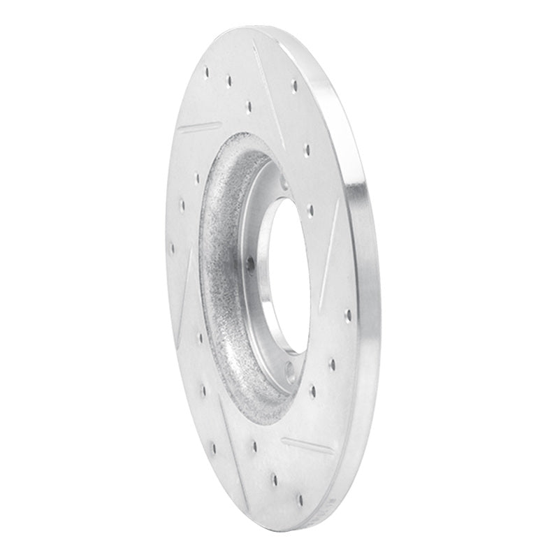 R1 78-83 Dodge COLT Front Left Drilled & Slotted Silver Brake Rotor