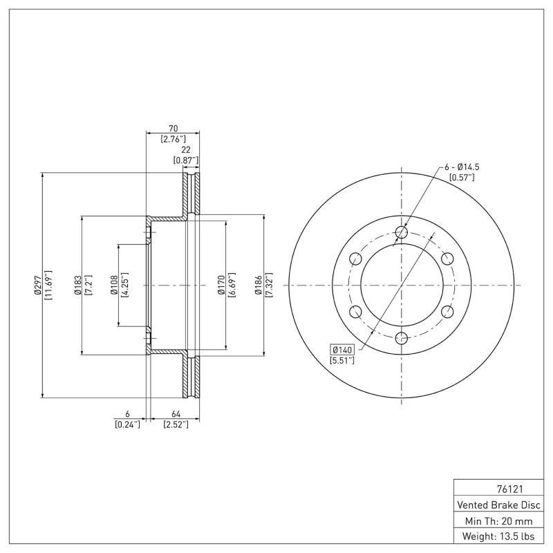 R1 95-04 Toyota Tacoma Front Brake Rotor