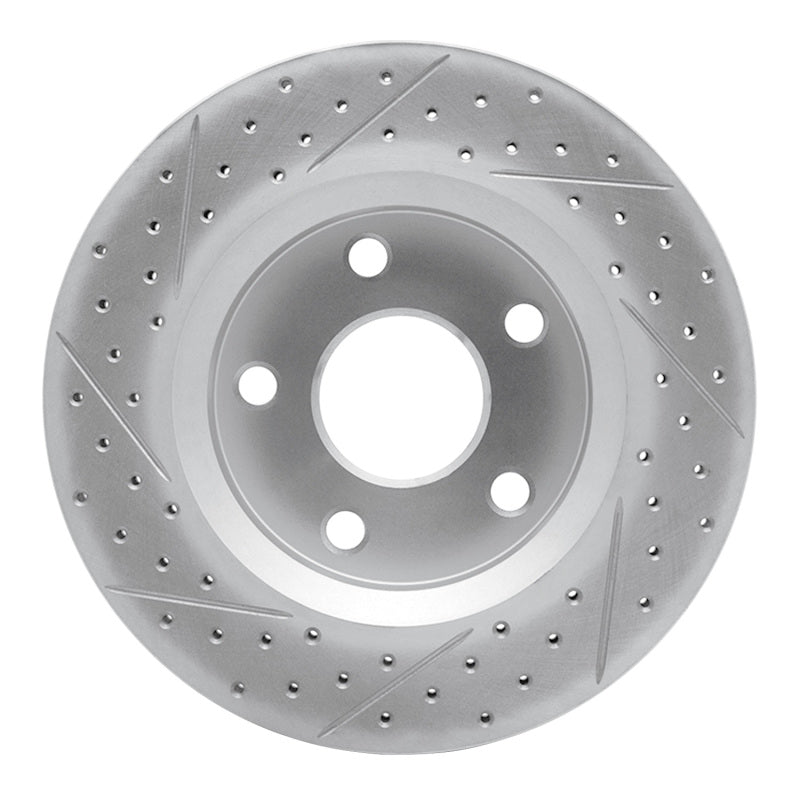 R1 07-18 Jeep Wrangler Front Right Drilled & Slotted Geo-Carbon Rotor
