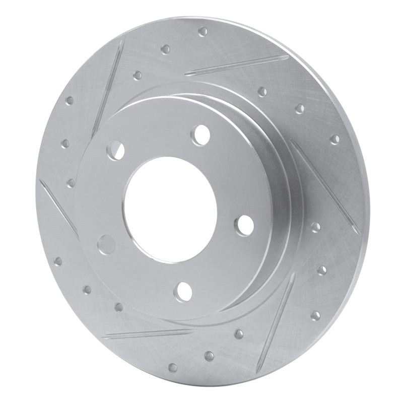 R1 93-03 Ford Probe Rear Left Drilled & Slotted Silver Brake Rotor
