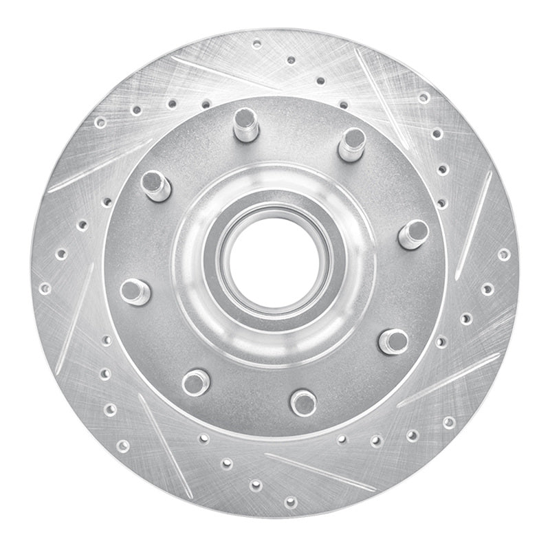 R1 80-85 Ford E-350 Econoline Club Wagon Front Right Drilled & Slotted Silver Brake Rotor