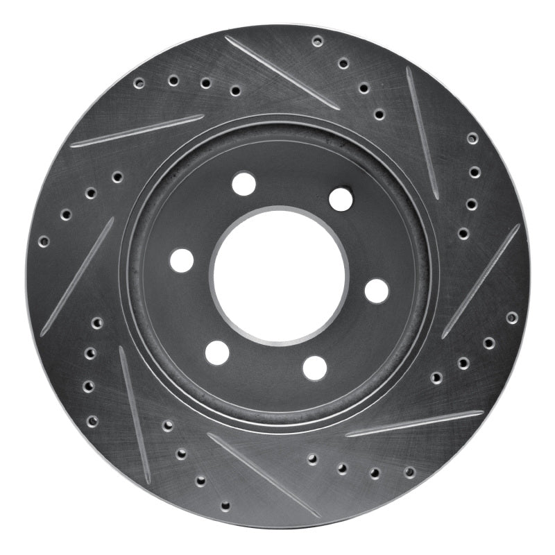 R1 02-06 Ford Expedition Front Left Drilled & Slotted Silver Brake Rotor