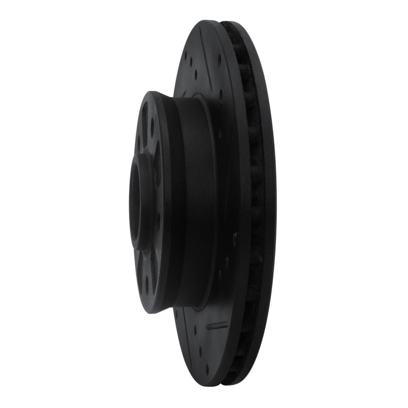 R1 88-91 Mazda 929 Front Right Drilled & Slotted Black Brake Rotor