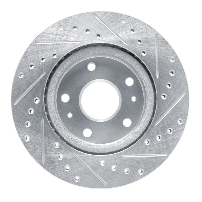 R1 88-89 Chevrolet C3500 Front Left Drilled & Slotted Silver Brake Rotor