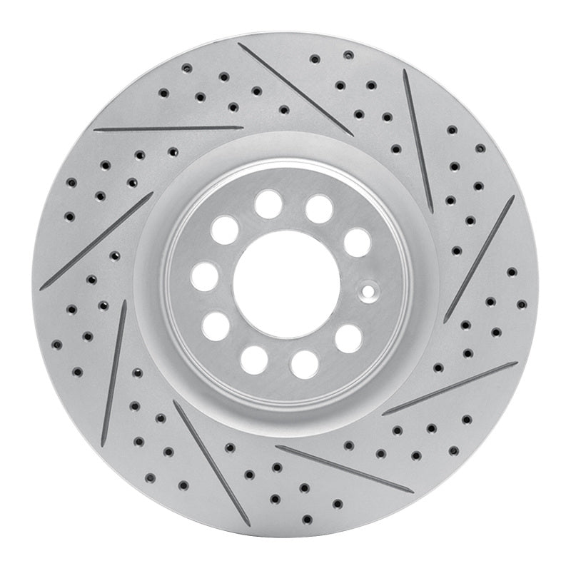 R1 00-06 Audi TT Front Right Drilled & Slotted Geo-Carbon Rotor