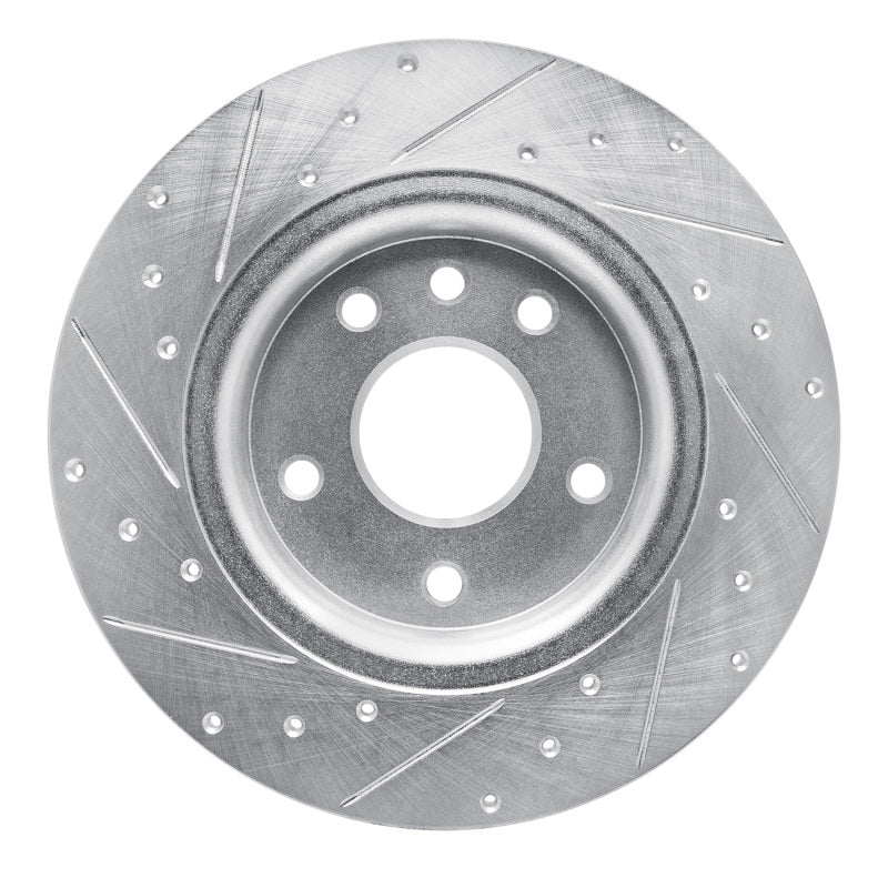R1 17-25 Chrysler Voyager Rear Right Drilled & Slotted Silver Brake Rotor