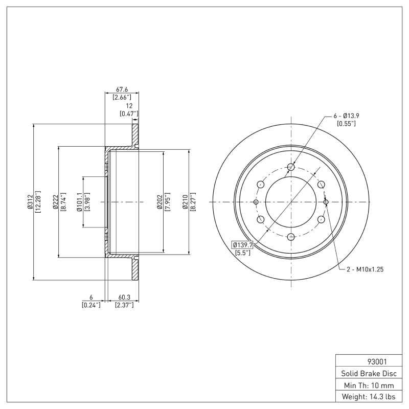 R1 2006-2010 Hummer H3 Rear Brake Rotor