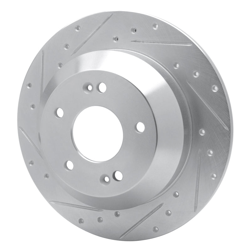R1 15-20 Kia SORENTO Rear Left Drilled & Slotted Silver Brake Rotor