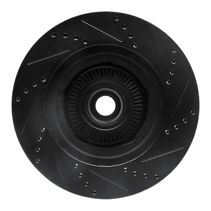 R1 01-05 Ford Explorer Sport Front Left Drilled & Slotted Black Brake Rotor