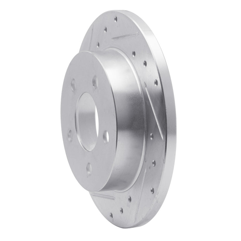 R1 94-04 Ford Mustang Rear Left Drilled & Slotted Silver Brake Rotor