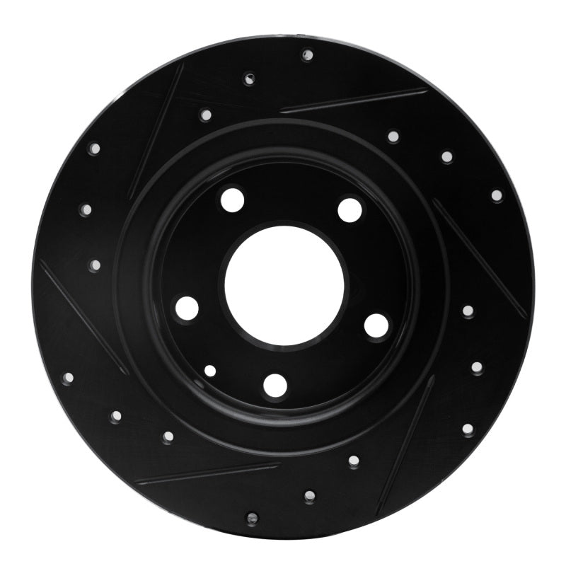 R1 14-21 Mazda 6 Rear Right Drilled & Slotted Black Brake Rotor