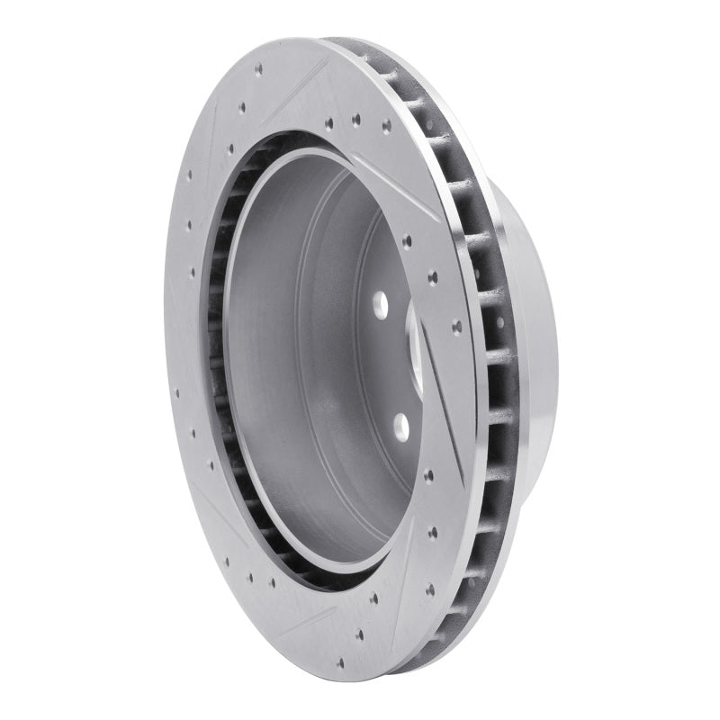 R1 00-14 Cadillac Escalade Rear Right Drilled & Slotted Silver Brake Rotor