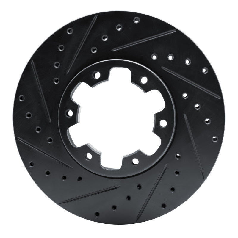 R1 96-04 Infiniti QX4 Front Left Drilled & Slotted Black Brake Rotor