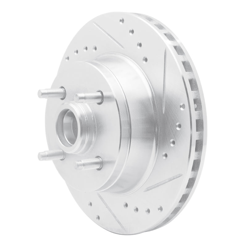 R1 93-93 Ford Mustang Front Right Drilled & Slotted Silver Brake Rotor